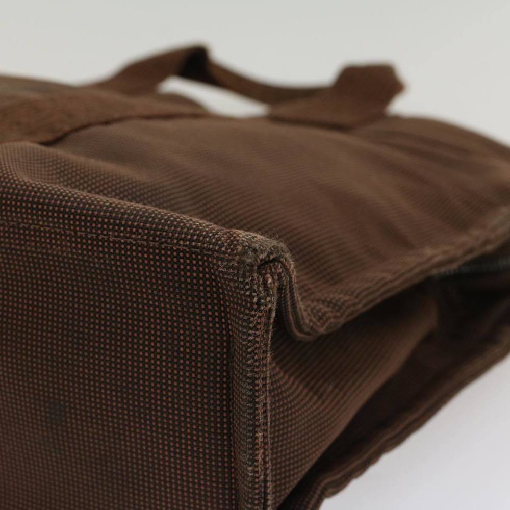 HERMES Her Line MM Hand Bag Canvas Brown Auth bs7825 - Picture 15 of 16